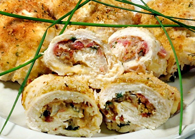 أطباق رمضان: اليوم التاسع عشر - صدور دجاج محشية بالخضار والجبنة