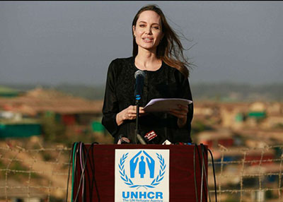 انجيلينا جولي تدعم لاجئي الروهينغا في بنغلادش