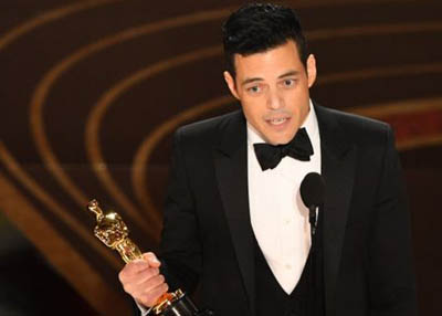 رامي مالك يفوز بجائزة أفضل ممثل في حفل الأوسكار 2019 